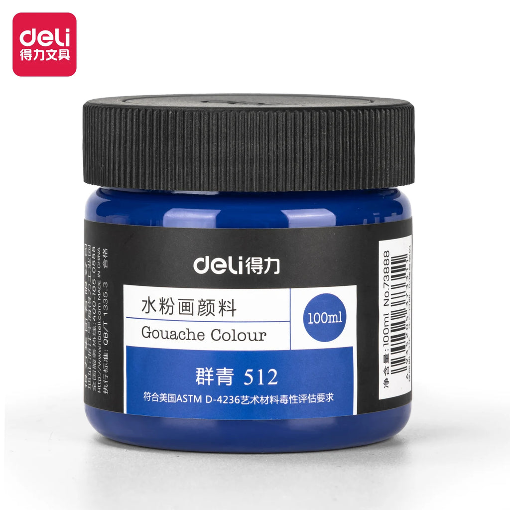 100ml Deli Acrylic Pigment for Art Model DIY High-Capacity Wall Painting Hand Drawn Poster Graffiti Supplies Office Learning