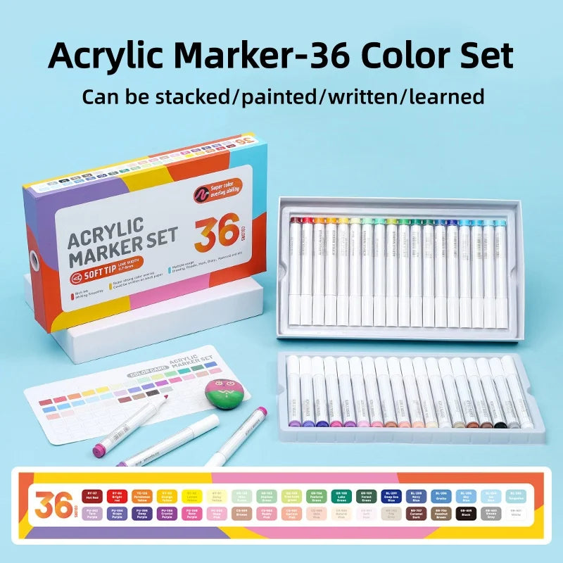 Acrylic marker pen gift box student-specific art drawing pen set Office School Supplies Pens Pencils Writing Supplies