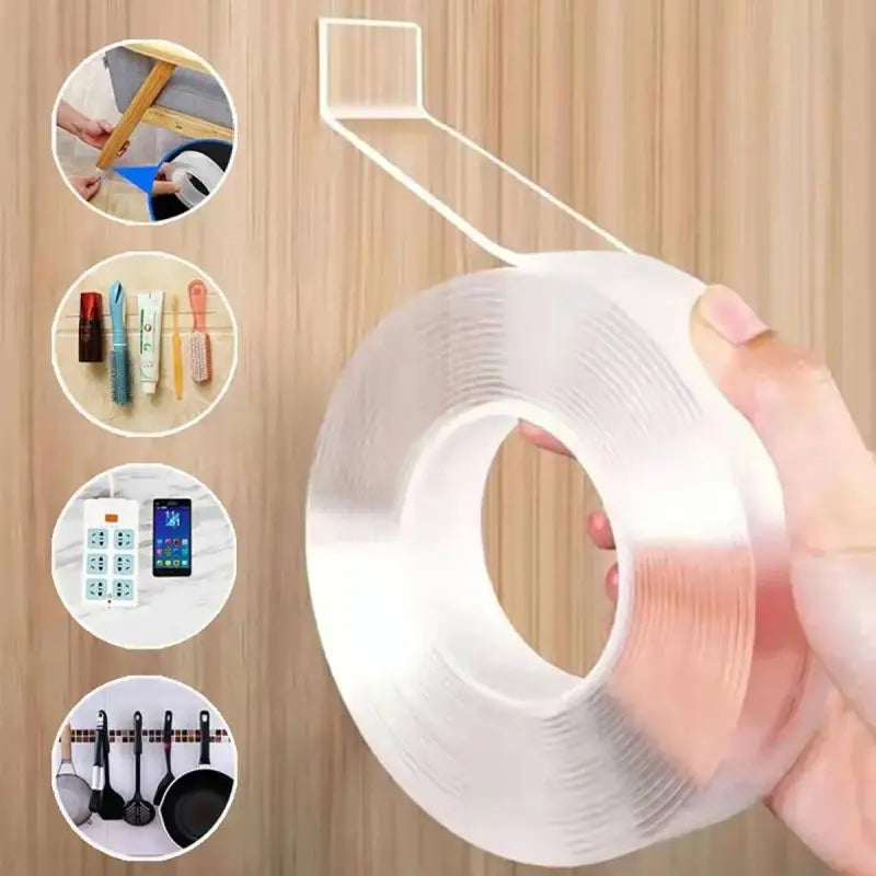 1/2/3/5M Nano Tape Tracsless Double Sided Tape Transparent No Trace Reusable Waterproof Adhesive Tape Cleanable Home