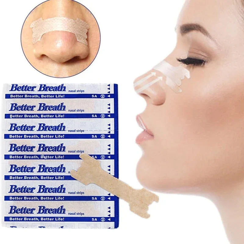 20/50/100pcs Breathing Nasal Strips Right Way Stop Snoring Anti Snoring Strips Easier Better Breathe Health Care Sleeping Well