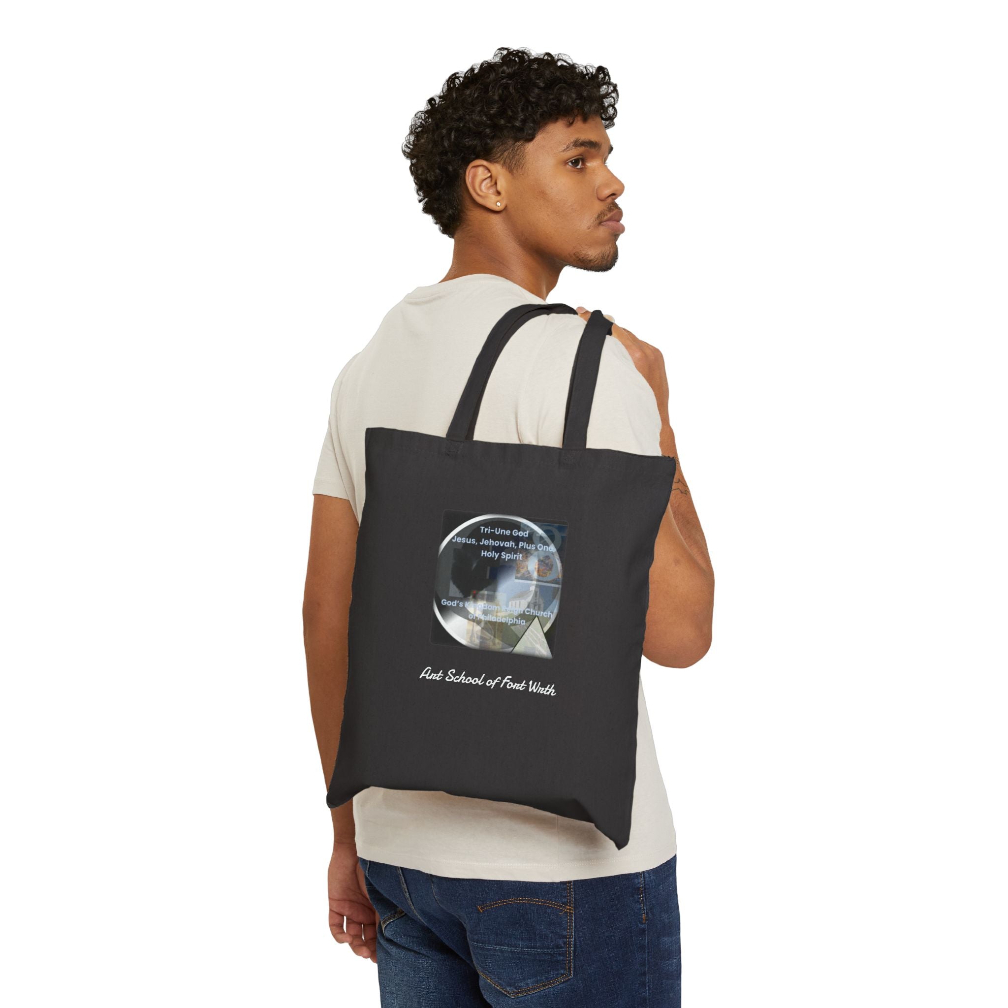 Scripture Prayer Cotton Canvas Tote Bag — 'Pray All Three' Inspirational Tote