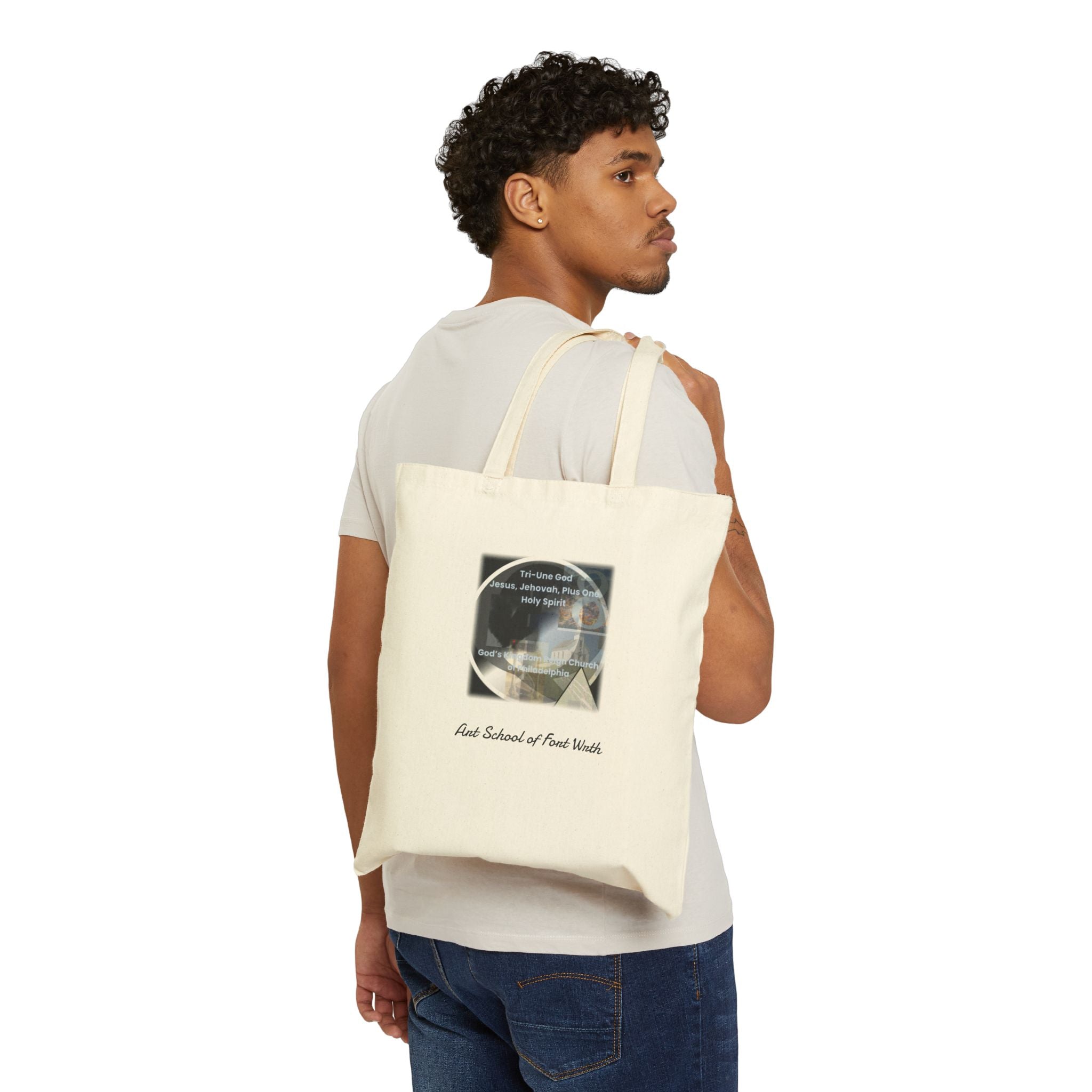 Scripture Prayer Cotton Canvas Tote Bag — 'Pray All Three' Inspirational Tote