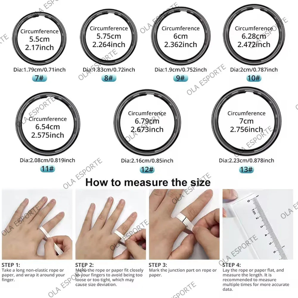 R13 Smart Ring with Display Screen and Touch,Wireless Charging Case,Health Manager,5ATM Waterproof Men Women Ring For Android OS