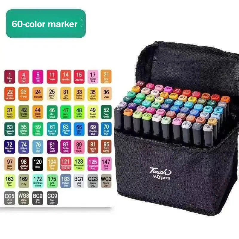 Oil-Based Dual-Head Marker Pen Set Color Markers Alcohol Art Markers Refillable Dual Tips Sketching Drawing Manga School Supplie