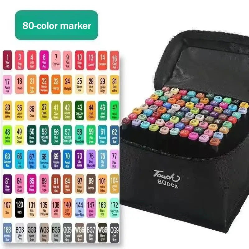 Oil-Based Dual-Head Marker Pen Set Color Markers Alcohol Art Markers Refillable Dual Tips Sketching Drawing Manga School Supplie