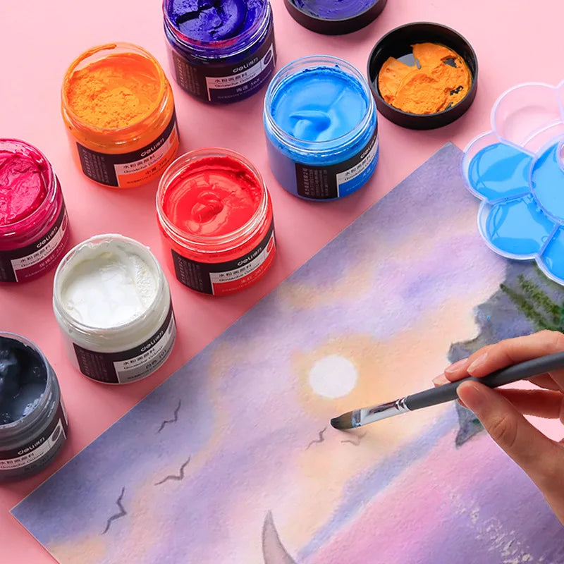 100ml Deli Acrylic Pigment for Art Model DIY High-Capacity Wall Painting Hand Drawn Poster Graffiti Supplies Office Learning
