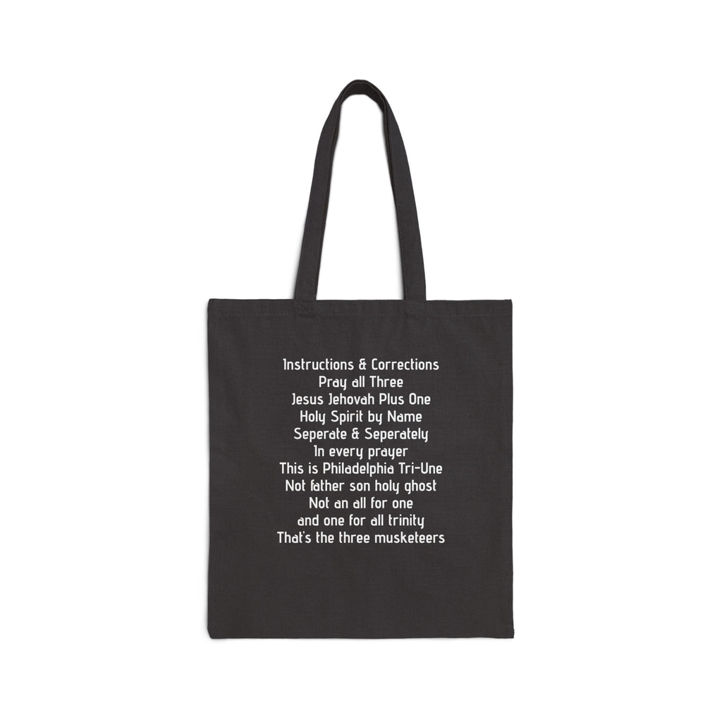 Scripture Prayer Cotton Canvas Tote Bag — 'Pray All Three' Inspirational Tote