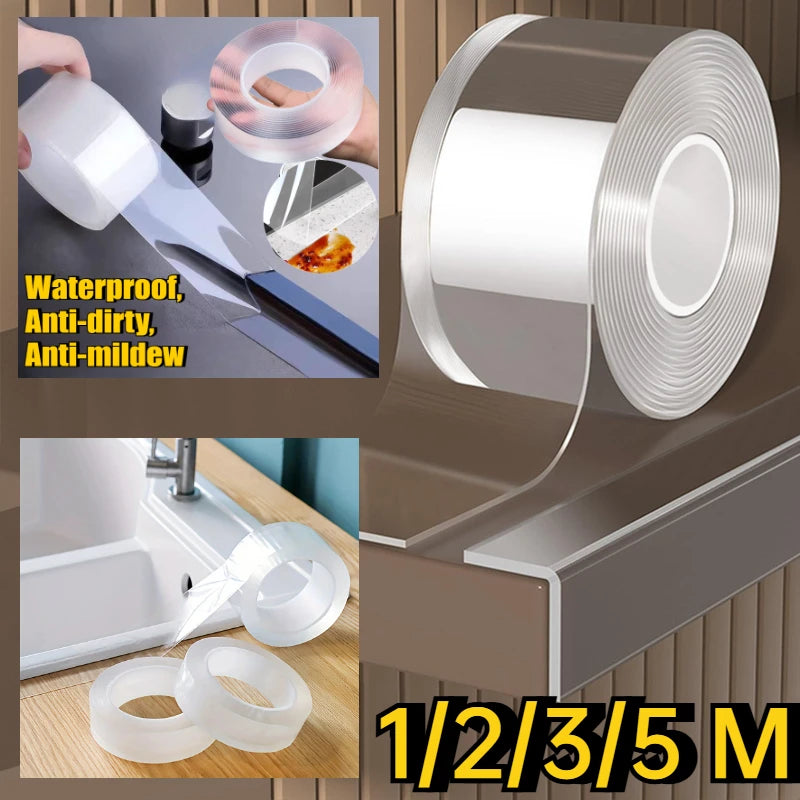 1/2/3/5M Nano Tape Tracsless Double Sided Tape Transparent No Trace Reusable Waterproof Adhesive Tape Cleanable Home