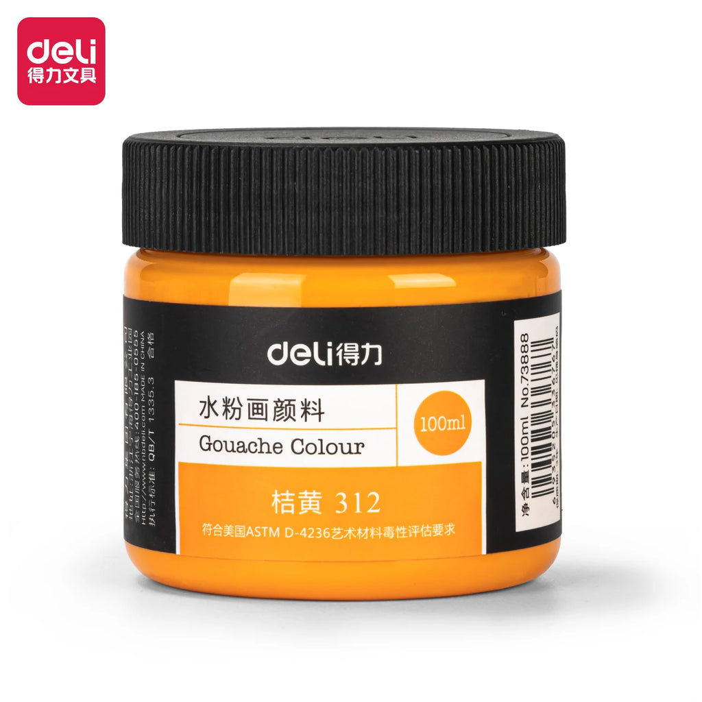 100ml Deli Acrylic Pigment for Art Model DIY High-Capacity Wall Painting Hand Drawn Poster Graffiti Supplies Office Learning