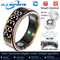 R13 Smart Ring with Display Screen and Touch,Wireless Charging Case,Health Manager,5ATM Waterproof Men Women Ring For Android OS