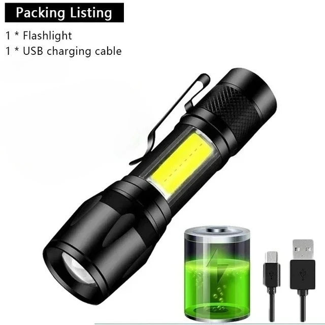 9900LM Powerful LED Flashlight Battery Display USB Rechargeable Light Telescopic Zoom Torch Lamp Outdoor Camping Fishing Lantern
