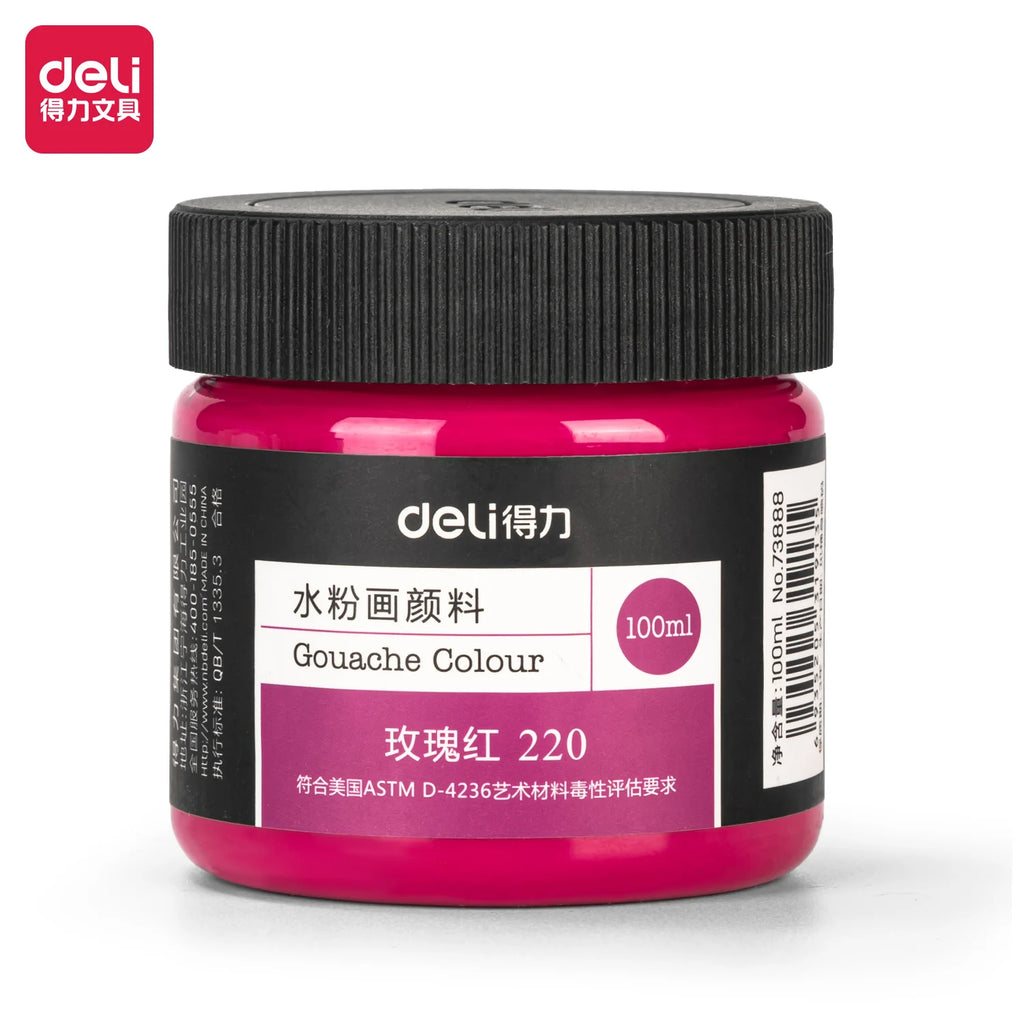 100ml Deli Acrylic Pigment for Art Model DIY High-Capacity Wall Painting Hand Drawn Poster Graffiti Supplies Office Learning