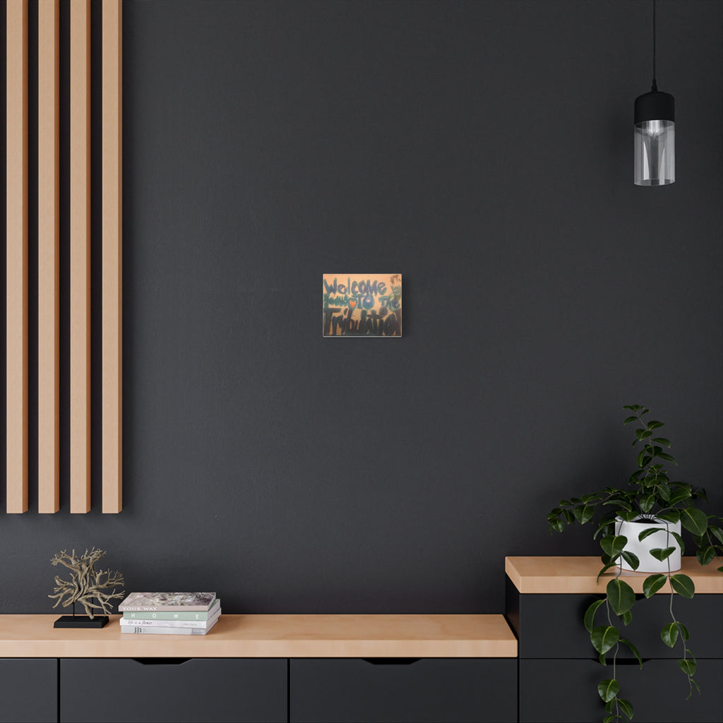 Welcome to the Tribulation Matte Canvas Wall Art — Bold Graffiti Typography Print