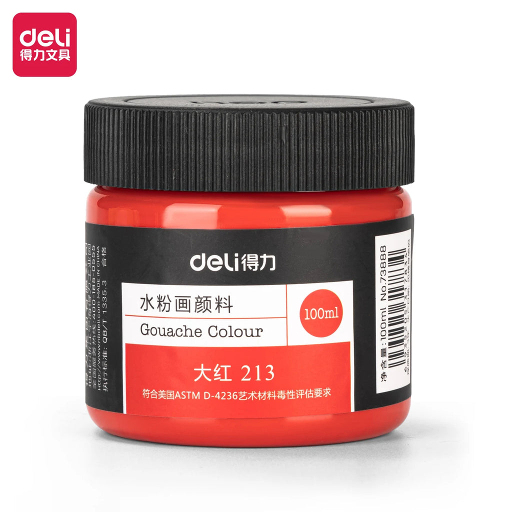 100ml Deli Acrylic Pigment for Art Model DIY High-Capacity Wall Painting Hand Drawn Poster Graffiti Supplies Office Learning