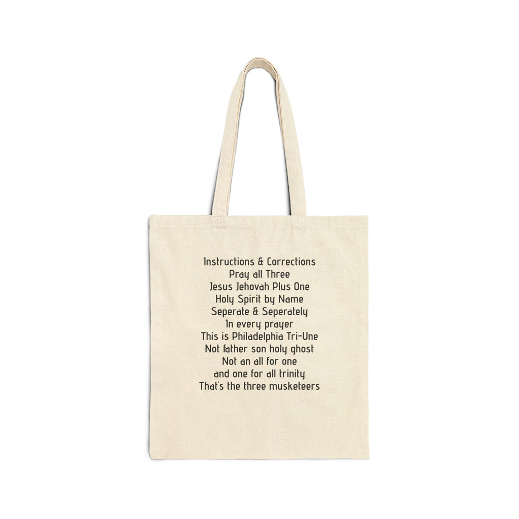 Scripture Prayer Cotton Canvas Tote Bag — 'Pray All Three' Inspirational Tote