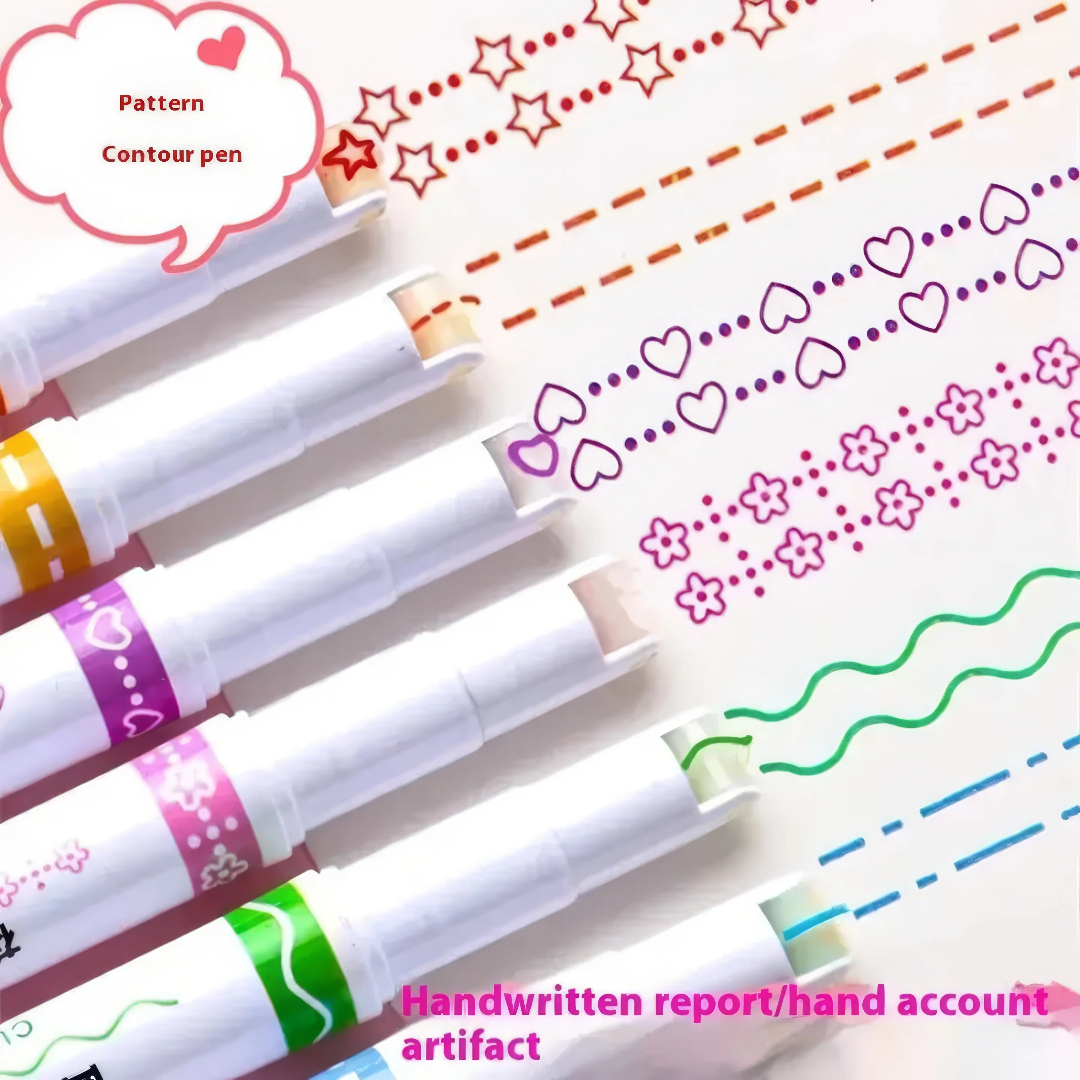 Professional 6-Colors Art Outlining Pens Set, Fine Tip Markers for Drawing, Illustration, and Design