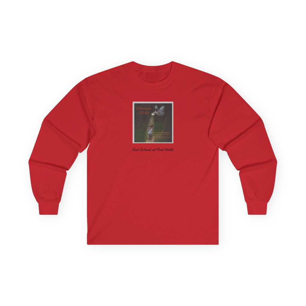 Progress Script Long Sleeve Tee — Minimal Motivational Cotton Shirt
