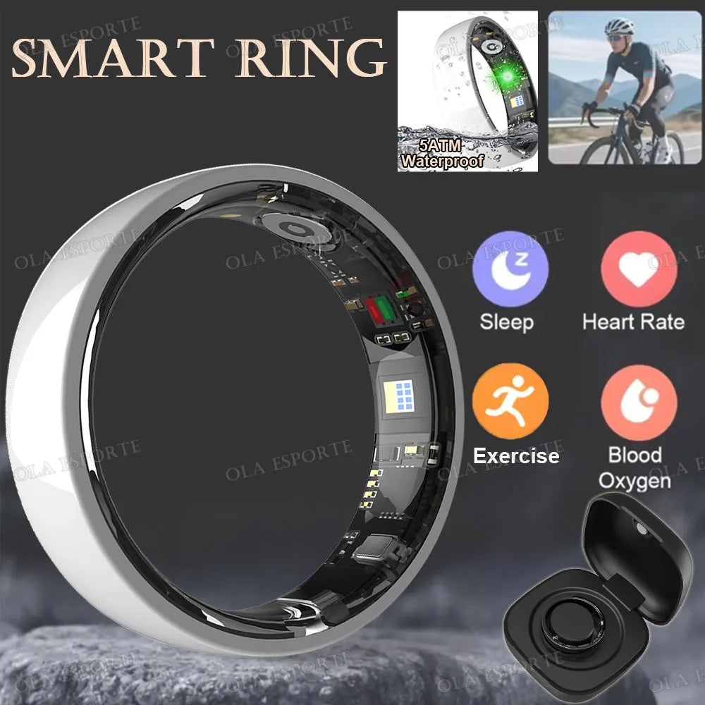 2026 Ceramic Smart Rings Remote Control Heart Rate/Blood Oxygen/Sleep Health Monitoring Sports IP68&5ATM Waterproof Smartring