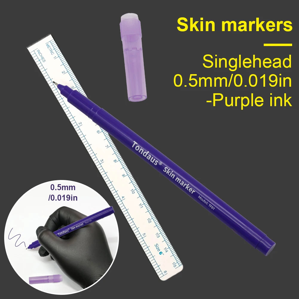 1Pc Skin Marker Pen Tattoo Eyebrow Lip Skin Marker Pen With Measuring Ruler Tool Microblading Permanent Art Makeup Accesories
