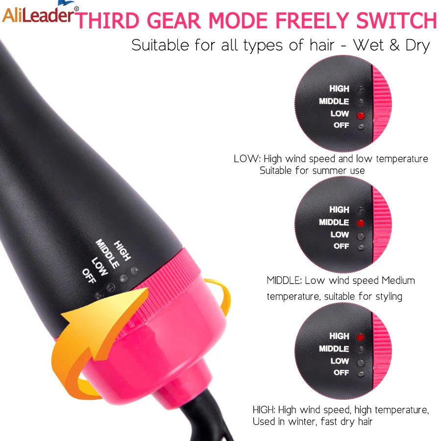 4-in-1 Hair Dryer Brush – Straightener, Curler & Volumizer for Women