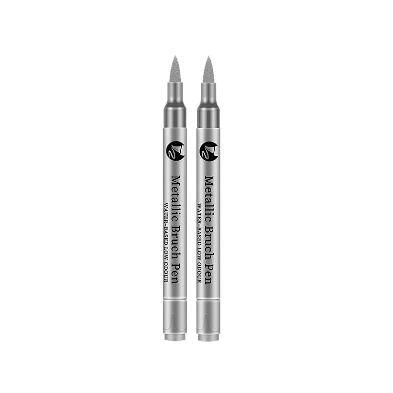 2-12 Pcs DIY Waterproof Paint Marker Pens Gold and Silver Student Supplies Craftwork Brush Pen Art Painting