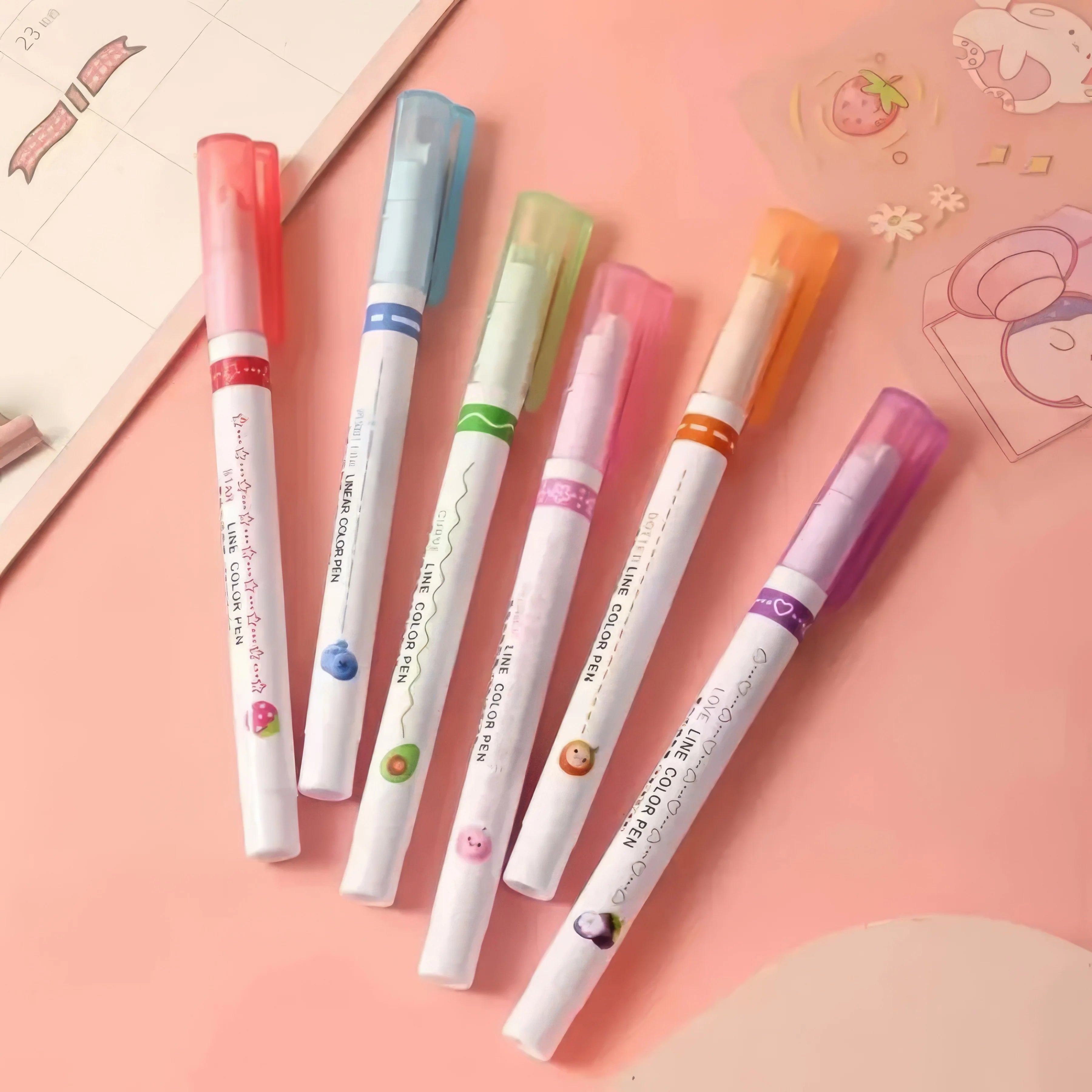 Professional 6-Colors Art Outlining Pens Set, Fine Tip Markers for Drawing, Illustration, and Design