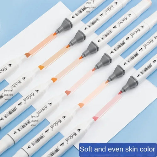 6/12/24/30 Colors Skin Tone Dual Headed marker Set Painting Drawing Highlighter School Art Supplies for Artist Korean Stationery