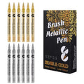 2-12 Pcs DIY Waterproof Paint Marker Pens Gold and Silver Student Supplies Craftwork Brush Pen Art Painting