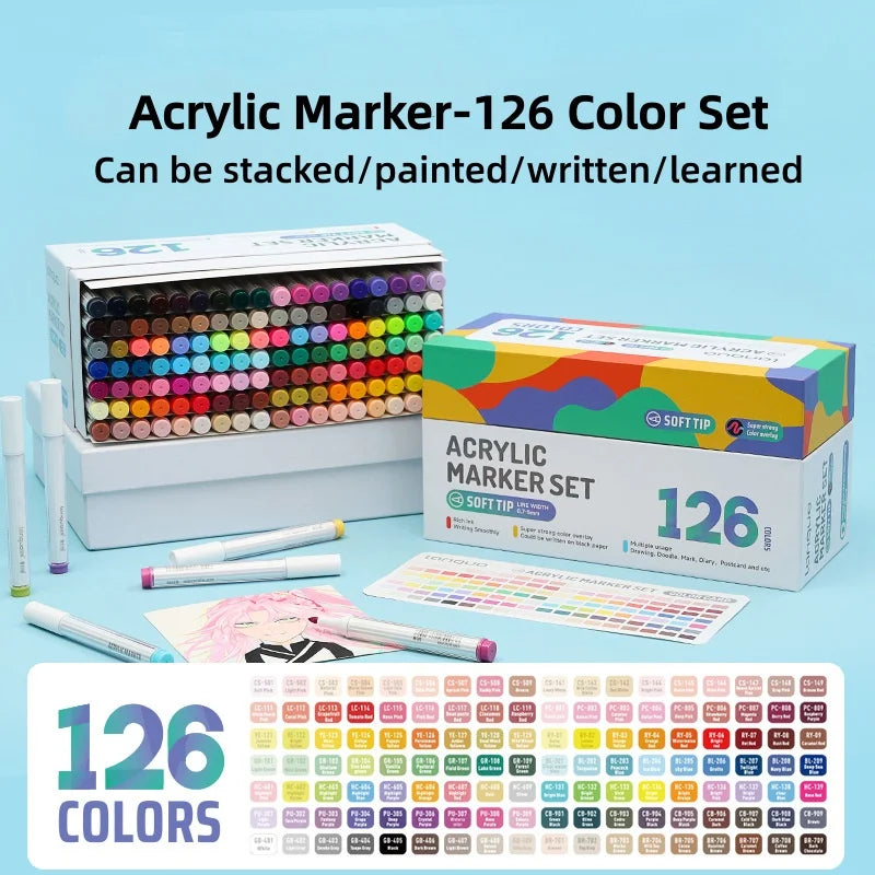 Acrylic marker pen gift box student-specific art drawing pen set Office School Supplies Pens Pencils Writing Supplies