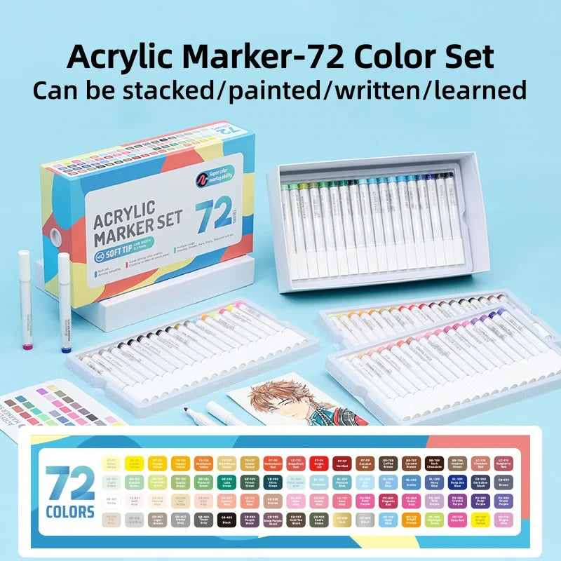 Acrylic marker pen gift box student-specific art drawing pen set Office School Supplies Pens Pencils Writing Supplies