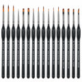 Brusarth 16pcs Mini Detail Paint Brushes Set for Acrylics Oils Watercolors